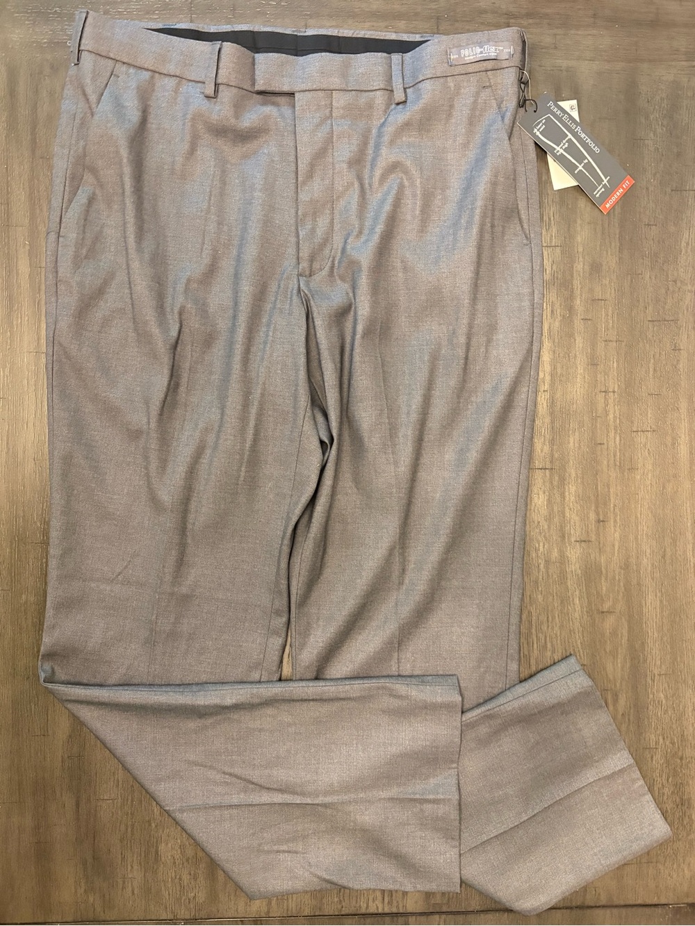 Perry Ellis Light Gray Flat-Front Dress Pants